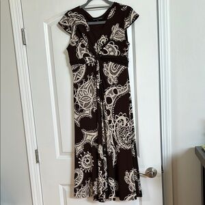 Vintage Jones Wear brown and ivory A-Dress size 8